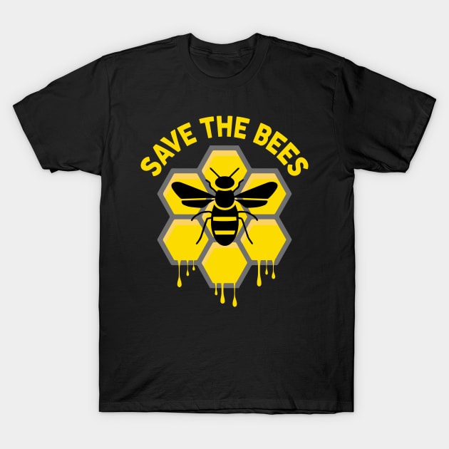 Save the Bees Environmentalist T-Shirt T-Shirt by PrimedesignsArt 